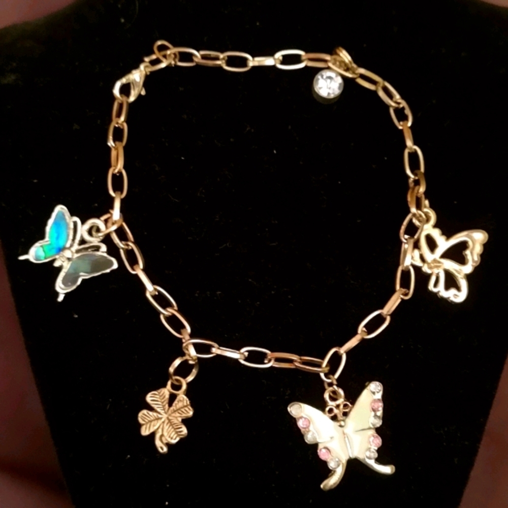 ❤️ Butterfly 🦋 4 Leaf Clover 🍀 Bracelet
